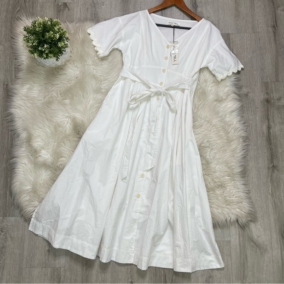 ALEX MILL Rick‎ Button Front Cotton Midi Dress - Picture 1 of 8